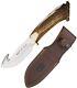 Muela Viper Knife 4.25 Stainless Guthook Blade Crown Stag Handle withBrass Finger