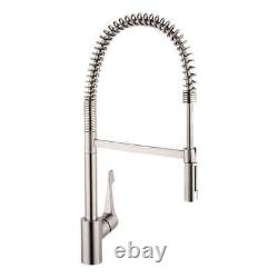 NEW Hansgrohe Cento Semi-Pro Kitchen Faucet Steel Optik 04558800 Single Handle