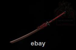 Nagamaki 117cm JP Naginata Katana Sword Brass Tsuba Full Tang Black Sharp