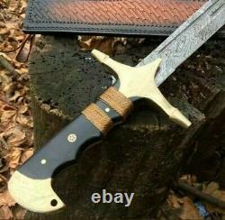 New Custom Handmade Damascus Steel Ertugrul Scimitar Sword Micarte Handle