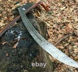 New Custom Handmade Damascus Steel Ertugrul Scimitar Sword Micarte Handle