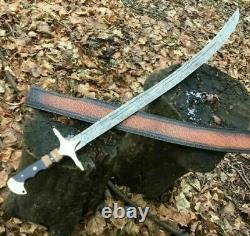 New Custom Handmade Damascus Steel Scimitar Sword Micarte Handle 4404