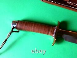 New Randall #1 8 Stacked Leather Handle, Brass Hilt & Carbon Steel Knife