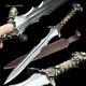 Nice Brass Handle Double-edged Sword Sharp Damascus Folded Steel Battle Ready