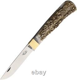 OTTER-Messer Large Lock Folding Knife 3.75 Stainless Steel Blade Buckhorn Handle