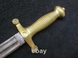Original 19th Century Antique Gladius Sword Cutlass Sidearm Brass Handle
