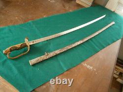 Original WWI Fancy Brass Handled Japanese Infantry Officers Sword and Scabbard