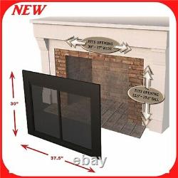 Pleasant Hearth AT-1000 Ascot Fireplace Glass Door, Black