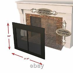 Pleasant Hearth AT-1000 Ascot Fireplace Glass Door Black Small