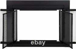 Pleasant Hearth At-1000 Ascot Fireplace Glass Door, Black, Small
