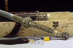 Quality Brass Dragon Handle Double Edge KUNGFU Jian Battle Saber Handmade Sword
