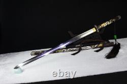 Quality Brass Handle Saya Dragon JIan Folded Steel Clay Tempered Handmade Sword