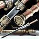 Quality Brass SAYA King Yue Sword Folded Steel Battle Knife Red Copper Handle