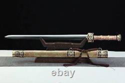 Quality Brass SAYA King Yue Sword Folded Steel Battle Knife Red Copper Handle
