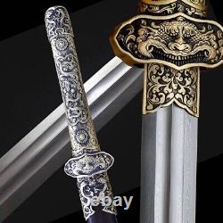 Quality Tang Jian Brass Handle Dragon /Phoenix Sword Chinese KUNGFU Battle Saber