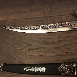 Rajput wedding sword with black sheath Brass Handle Steel Blade 10 Ceremonial