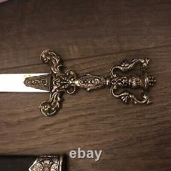 Rajput wedding sword with black sheath Brass Handle Steel Blade 10 Ceremonial