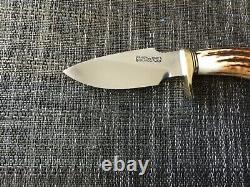 Randall Knife 11-4 Alaskan skinner carbon blade stag handle brass hilt and plate