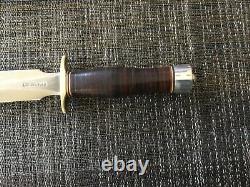 Randall knife 2-8 carbon blade brass guard leather handle duraluminum cap johnso