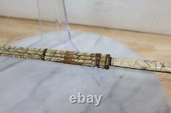 Rare Antique Small Japanese 11-1/2 Sword Knife With Engraved Bone Handle Sheath