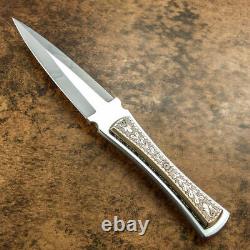 Rare Custom Hand Made D2 Tool Steel Dagger Full Tang Hunting Knife Brass Handle