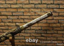 Real Japanese Sword Samurai Katana Ninja Full Tang Sharp Brass Handle & Sheath