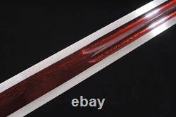 Red Pattern Folded Steel Sharp Han JIan Chinese KUNG FU Sword Saber Katana Brass