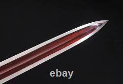 Red Pattern Folded Steel Sharp Han JIan Chinese KUNG FU Sword Saber Katana Brass