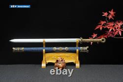 Ring Head Sword Manganese Steel Sharp Chinese WUSHU Battle Sword Alloy Handle