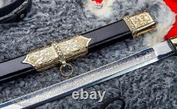 Russia Souvenir Cossack Saber Award Forged Steel Brass Birch Handle Handmade