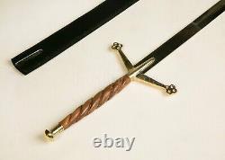 Scottish Highlander Claymore Greatsword 52 Wood/Brass Historically Accurate