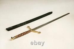 Scottish Highlander Claymore Greatsword 52 Wood/Brass Historically Accurate