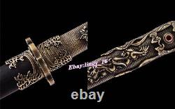 Sea/Dragon Theme Chinese Saber Folded Steel/Brass Handle Tang Dao Sword Katana