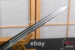 Sharp Chinese Sword Ruyi Jian Brass Fittings Pattern Steel Ebony Handle Sheath