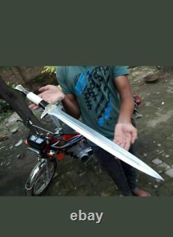 Sharp Edge New Custom Handmade Carbon Steel Viking Sword with Bone Handle