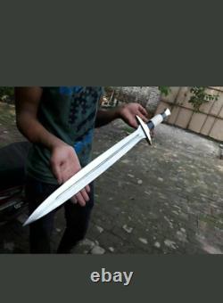 Sharp Edge New Custom Handmade Carbon Steel Viking Sword with Bone Handle