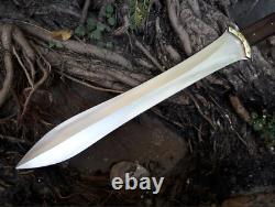 Sharp Edge New Custom Handmade Carbon Steel Viking Sword with Wooden Handle