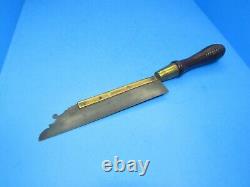 Showy brass backed gentleman's dovetail saw with rosewood handle & decorated blade