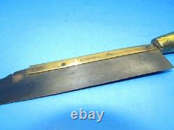 Showy brass backed gentleman's dovetail saw with rosewood handle & decorated blade