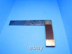 Showy try square with 9-3/8 blade & lots of brass trim covering most of handle