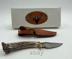 Silver Stag Sharp Forest Skinning Knife 3.5 Steel Blade with Stag & Brass Handle