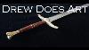 Small Scale Sword Made From 1095 High Carbon Steel Scrap Brass And Bloodwood Handle
