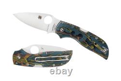 Spyderco C152RNP Chaparral Raffir Noble Brass Handle Steel Blade Folding Knife
