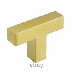 Square Bar Pull Handle Kitchen/Bath Cabinet Hardware Matte Gold Champagne Brass