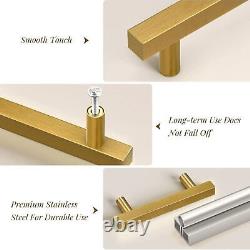 Stainless Steel Kitchen Square Cabinet Handles Gold Drawer Pulls Hardware 2-10