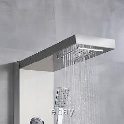 Stainless Steel LED Shower Panel Tower Massage Body Jets System Rain&Waterfall