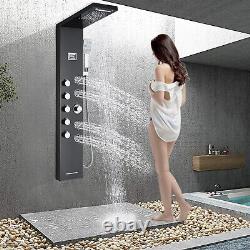 Stainless Steel LED Shower Panel Tower System Massage Body Jets Rain&Waterfall