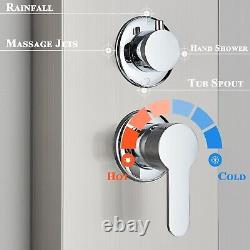 Stainless Steel Shower Panel Tower Rain Shower Column System Massage Body Jets