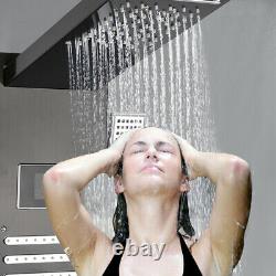 Stainless Steel Shower Panel Tower System LED Rainfall Shower Head Bathroom Suit