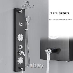 Stainless steel Rainfall Shower Panel Tower Massage Body Jets System Mixer Taps